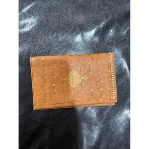 vintage Florentine 22K gold-accented leather‎ bifold walleT